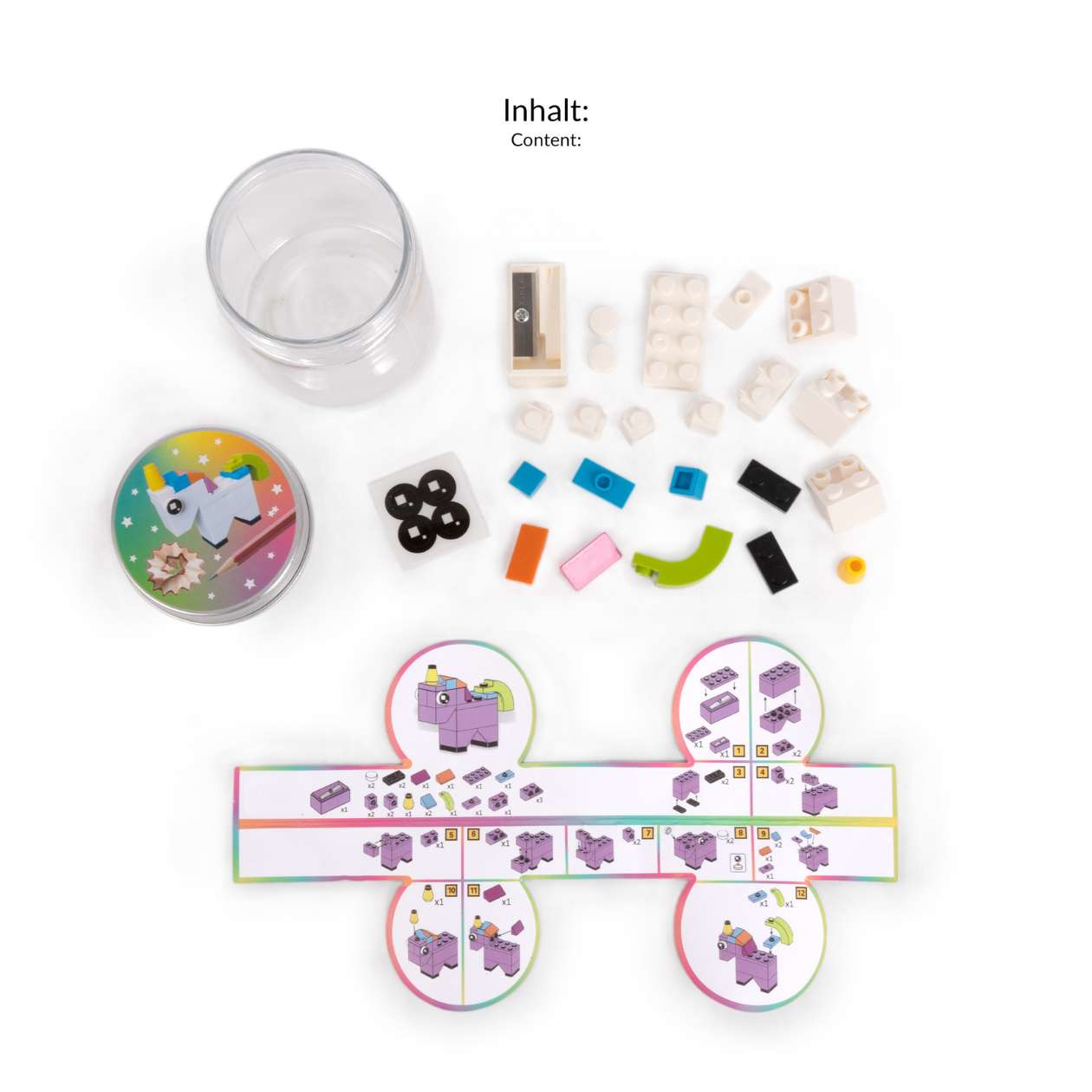 Minispitzer Baustein-Set Einhorn