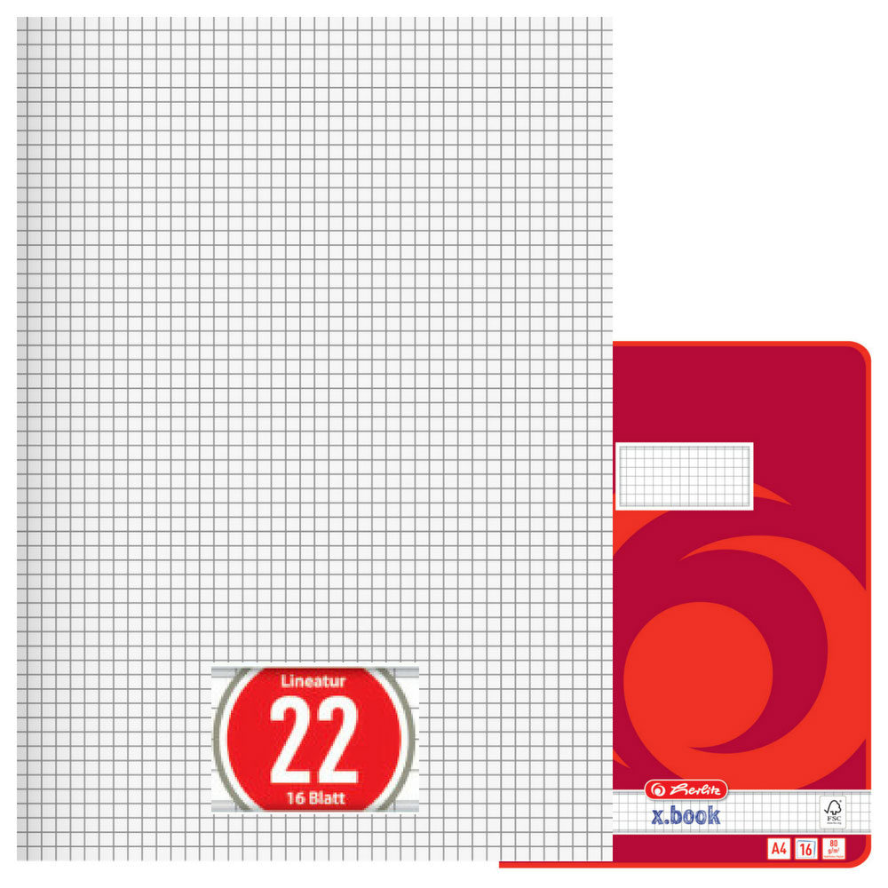 Herlitz Heft A4, Lineatur 22, kariert