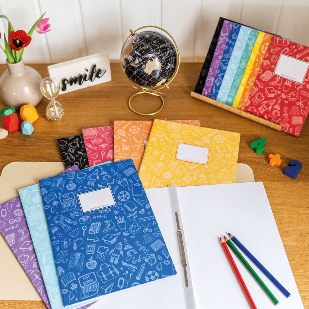 8er Schnellhefter-Set mit Motiv Scribble, Karton