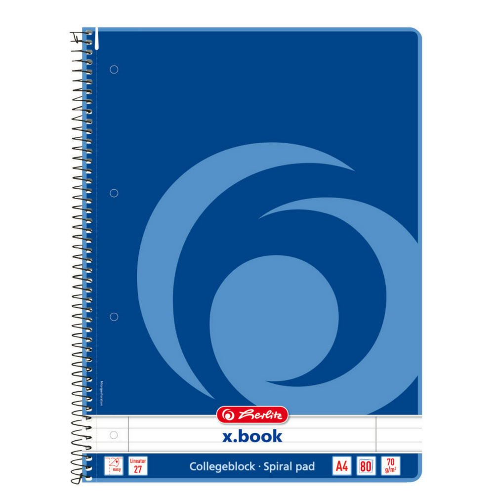 Herlitz Collegeblock, liniert Doppelrand, Lineatur 27