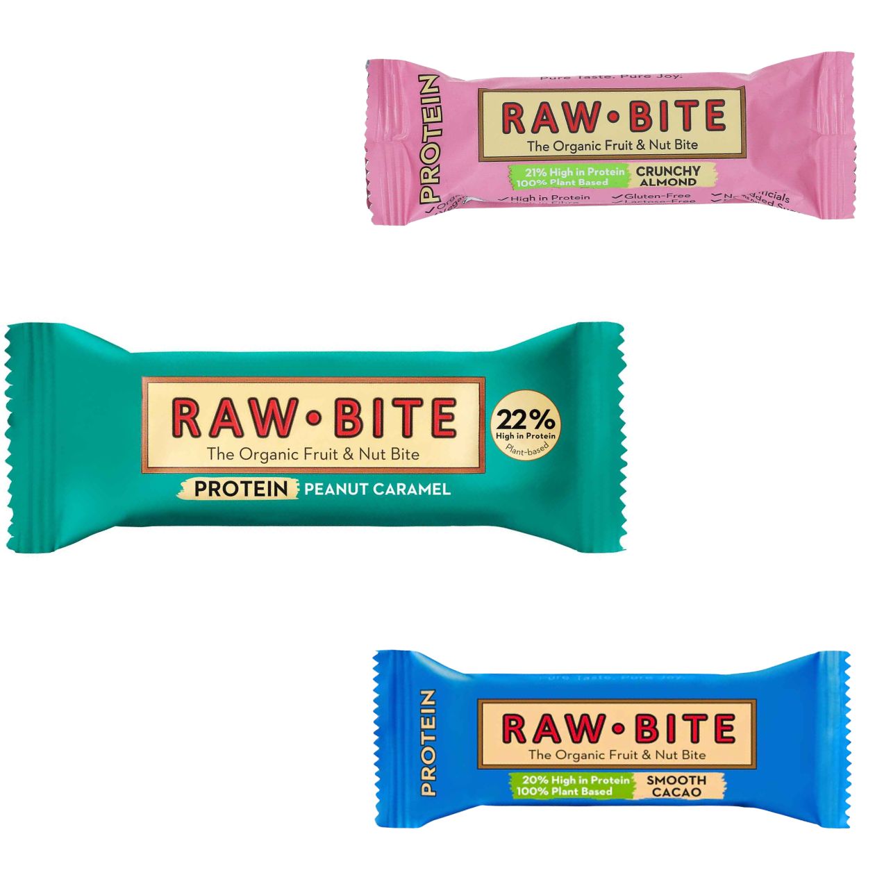 Protein Riegel Raw Bite, verschiedene Sorten