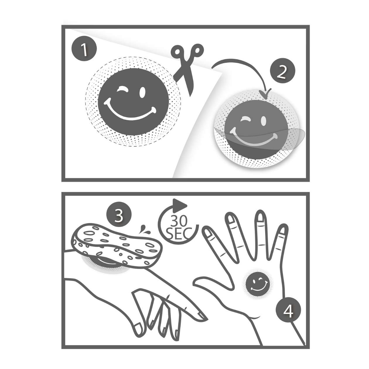 Glitzertattoos Smile+Glitter, 20 Stück