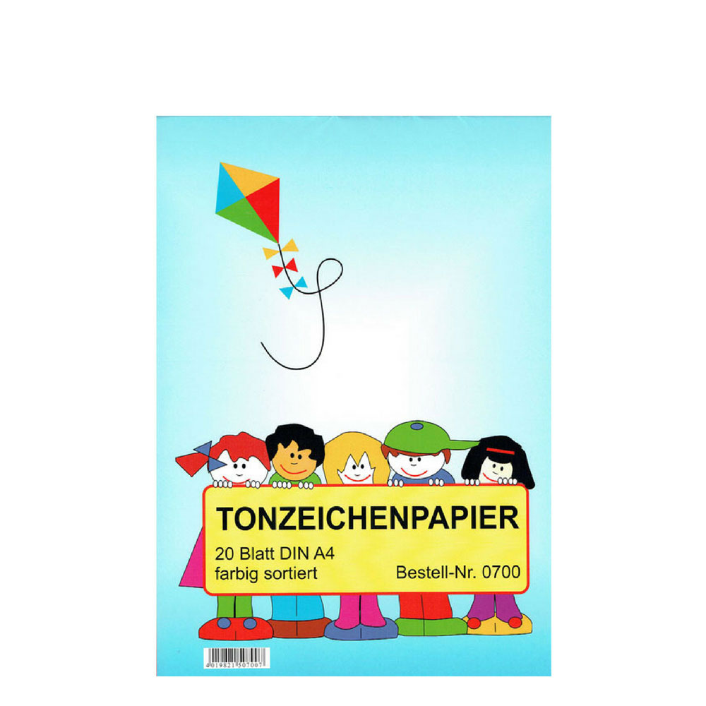 Tonzeichenpapier A4 farbig, 20 Blatt