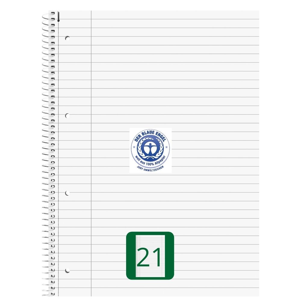 Collegeblock Recycling, Lineatur 21