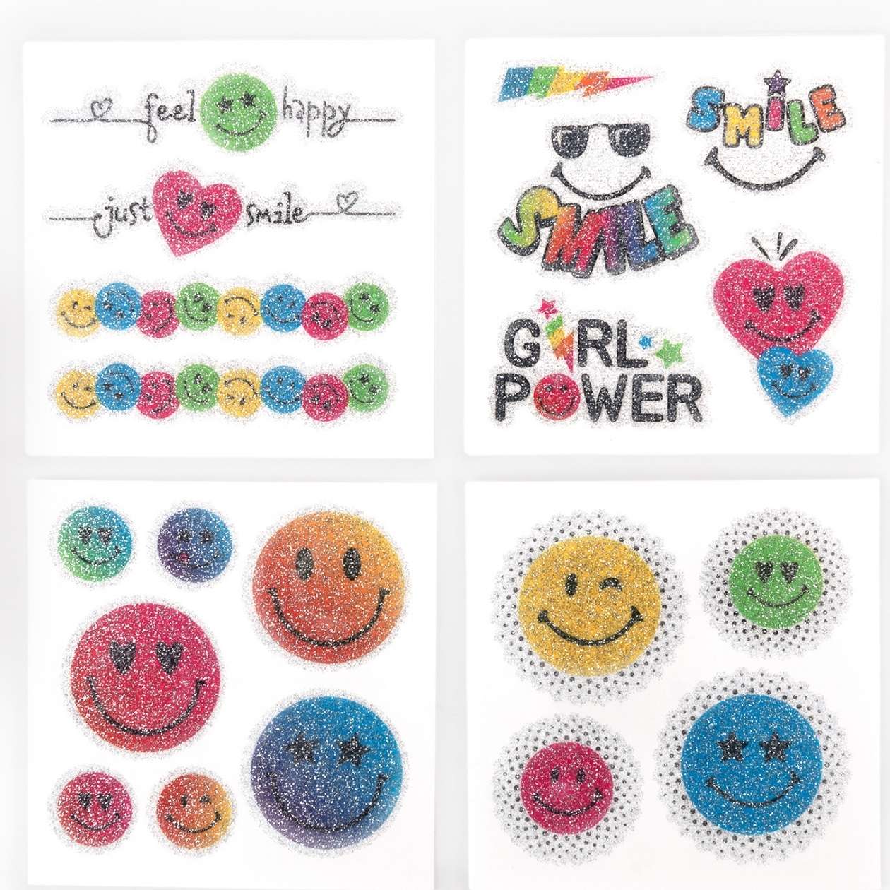 Glitzertattoos Smile+Glitter, 20 Stück