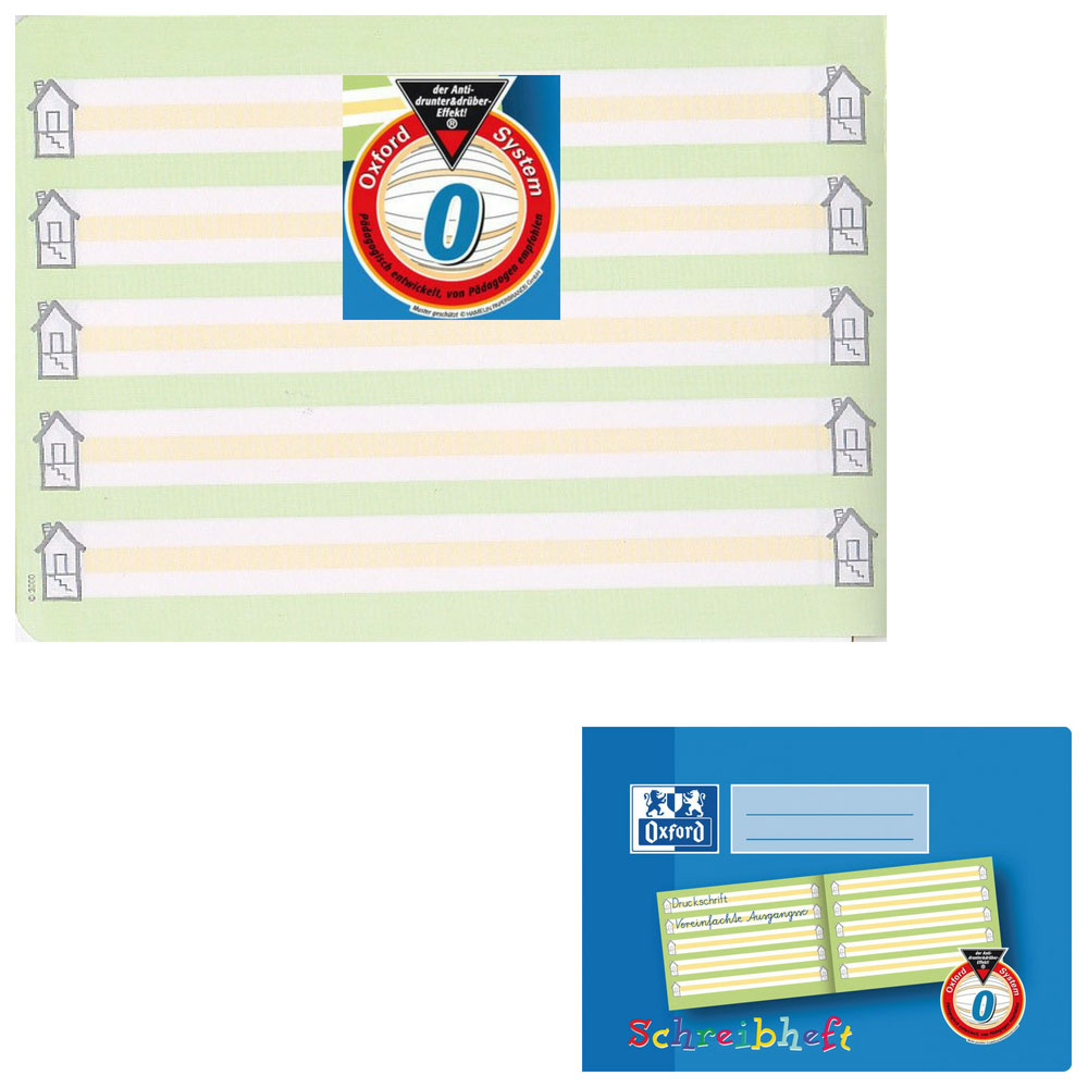 Schreibheft für 1. Klasse Grundschule mit Mittelband, Oxford