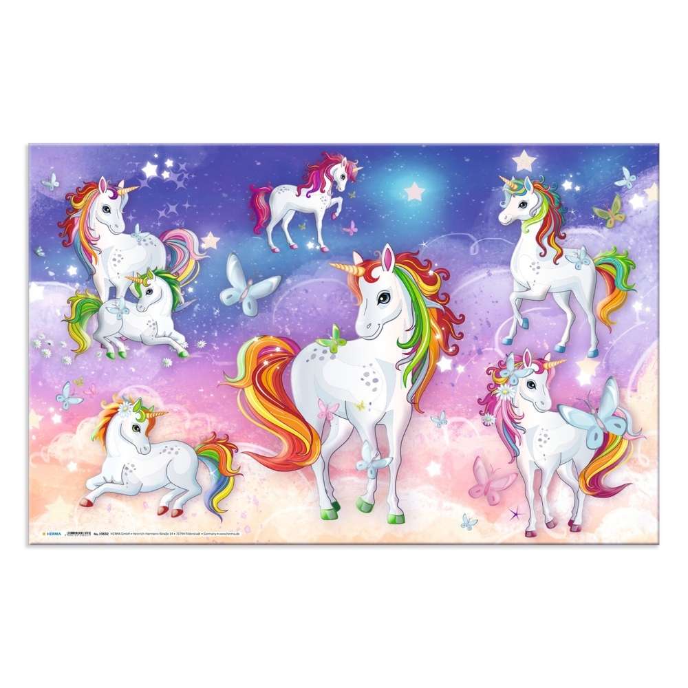 Schreibtischunterlage mit Motiv, Einhorn, Herma  (Wendemotiv)