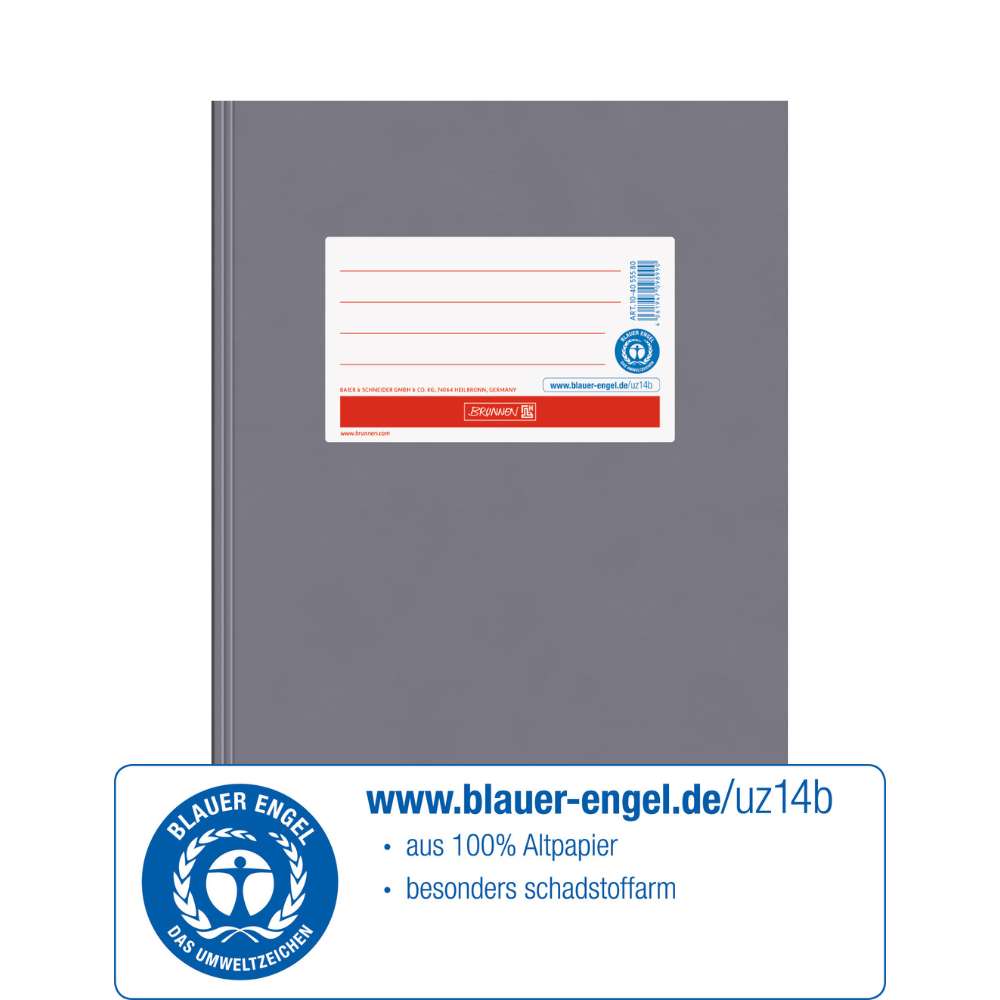 Karton Hefthülle Blauer Engel A5, Brunnen, grau