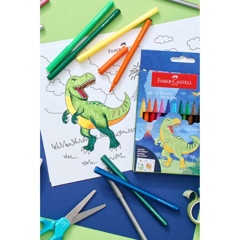 Filzstifte Dino 10+3 Metallic, Faber-Castell
