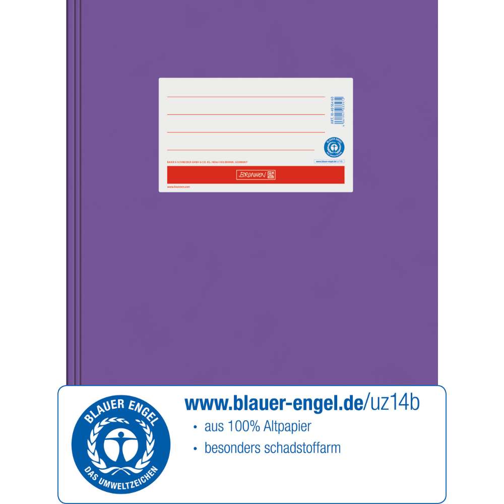 Karton Hefthülle Blauer Engel A4, Brunnen, violett