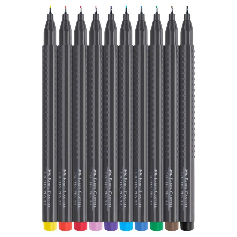 Faber-Castell Fineliner, Finepen Grip, 10er Pack