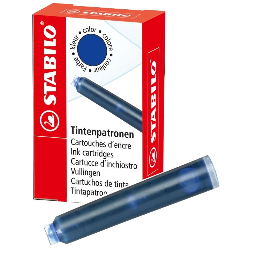 Füllerpatrone Stabilo, blau, 6 Stück