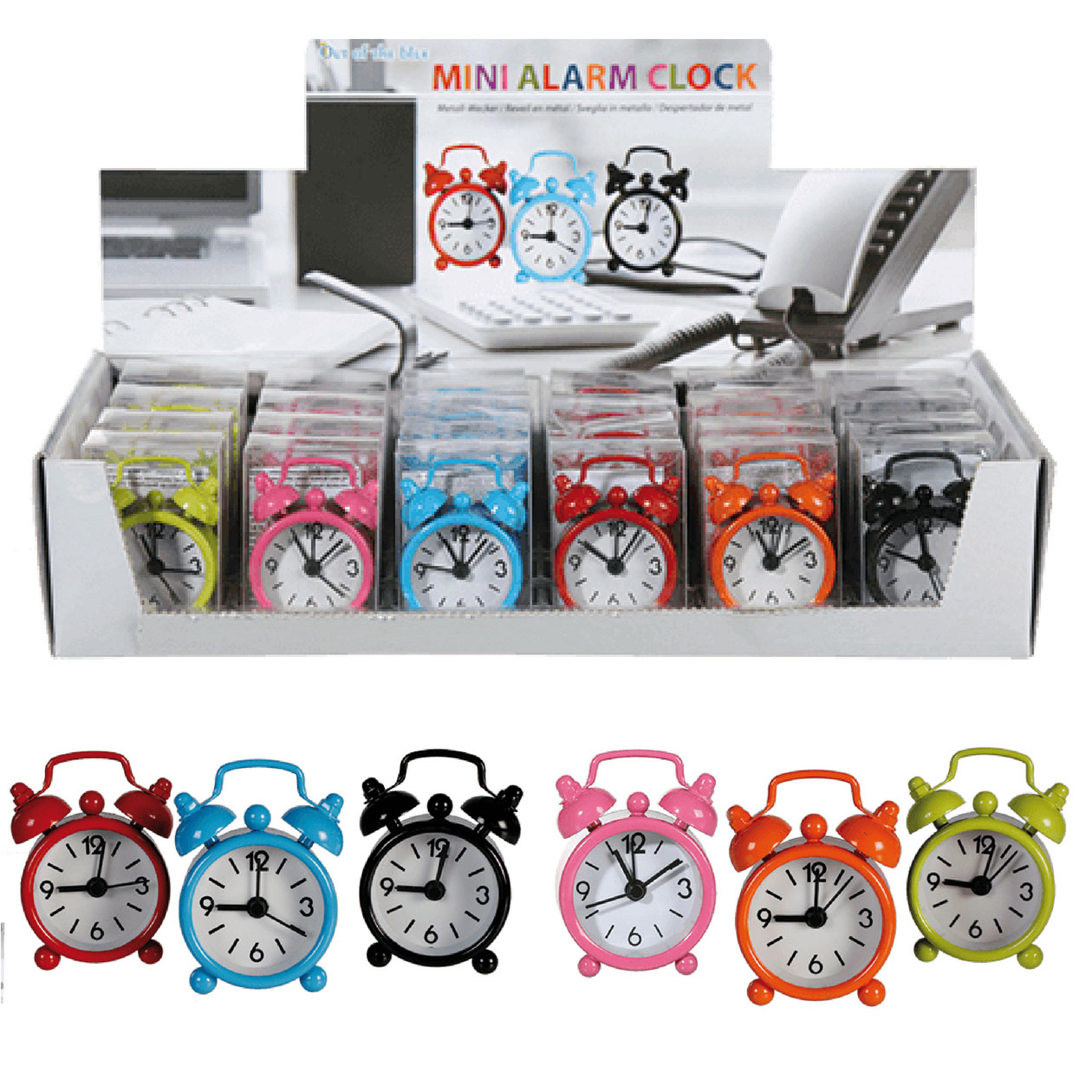 Metall Wecker mini, sortiert