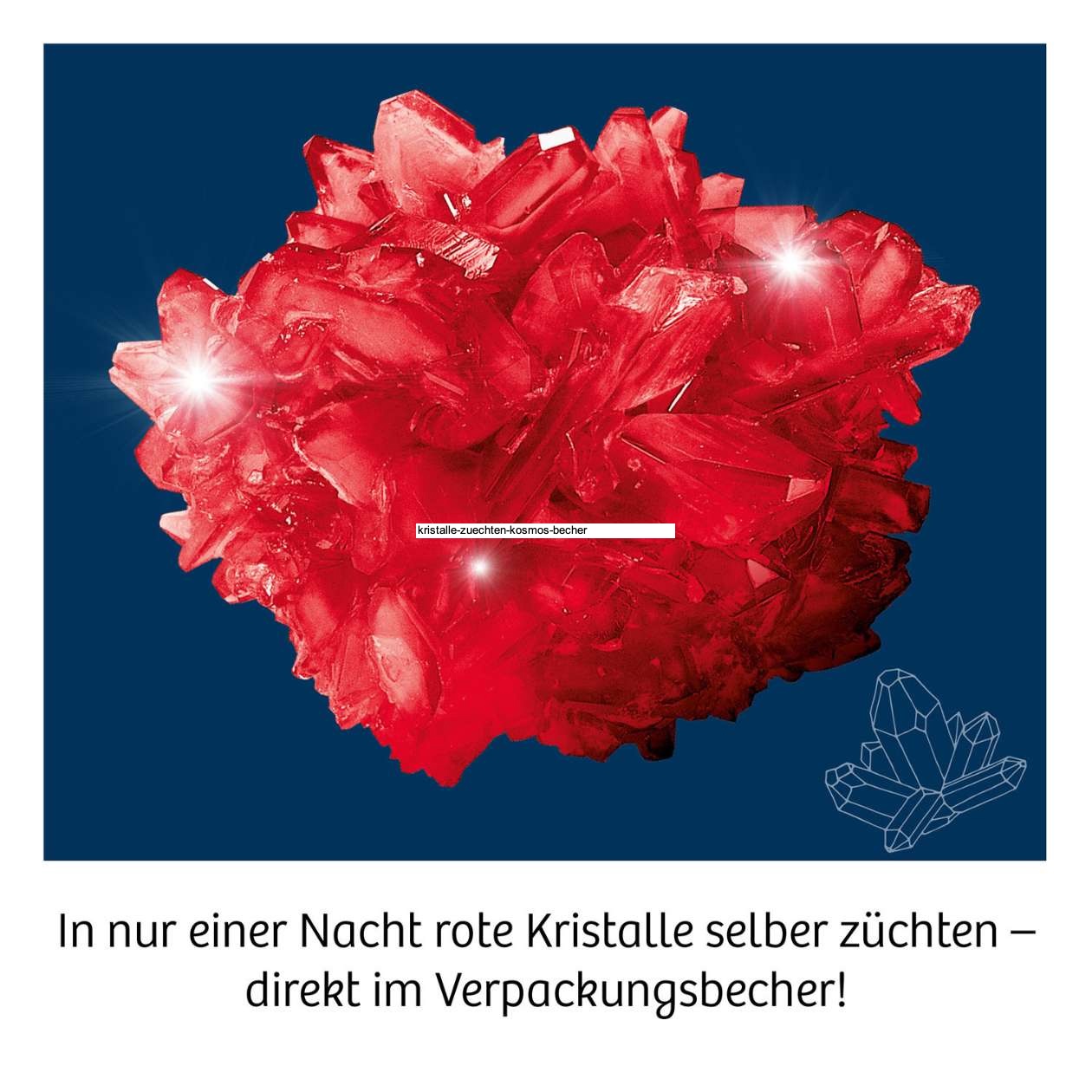 Kristalle züchten über Nacht, Kosmos, verschiedene Farben