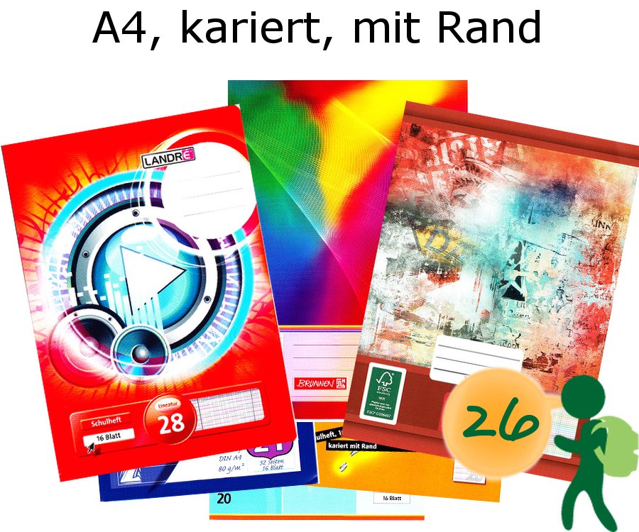 A4 Heft, Lineatur 26