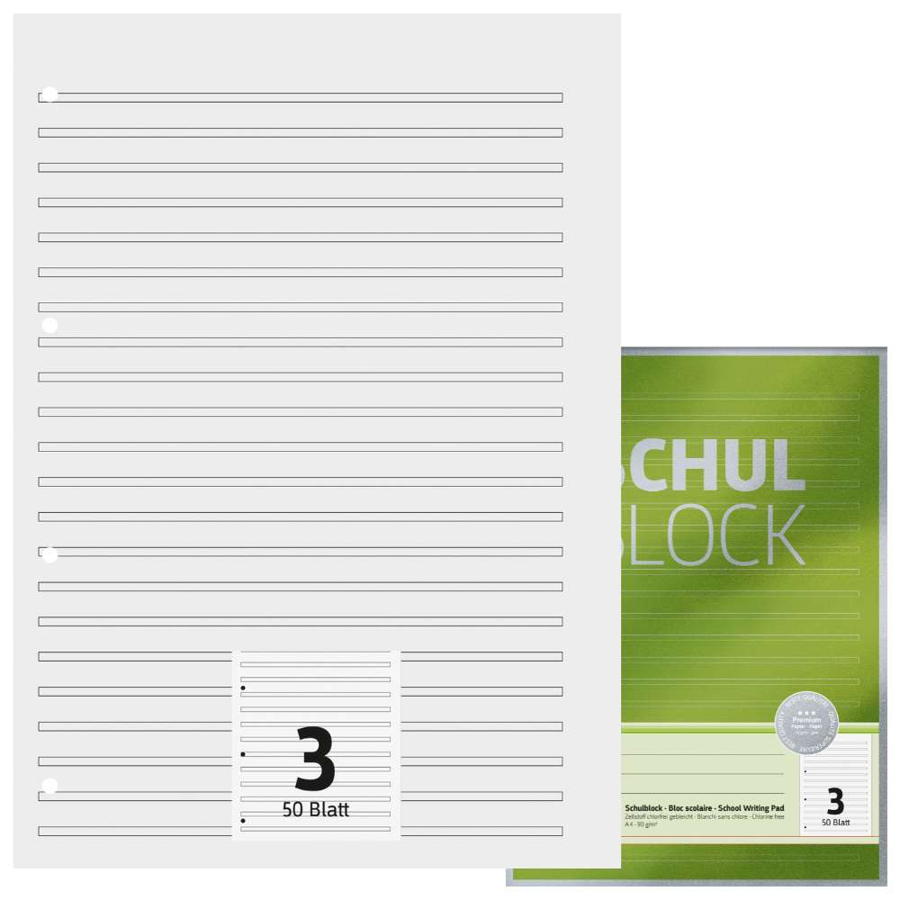 Brunnen Premium Block A4, Lineatur 3