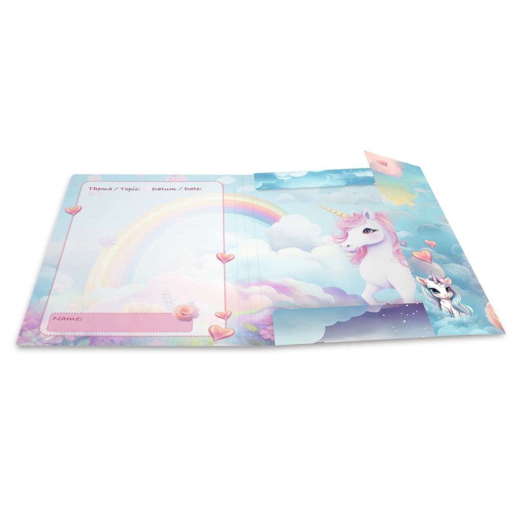 Sammelmappe Happy Unicorns A4, Karton