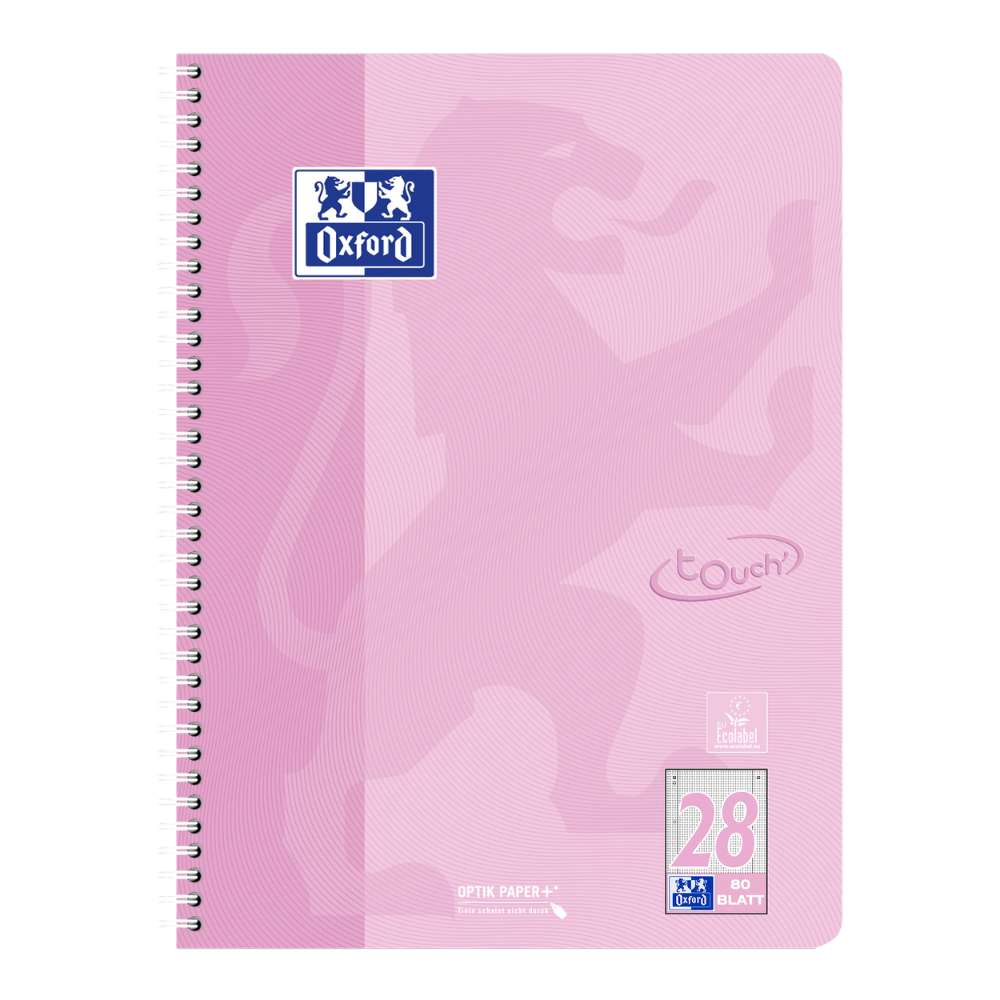 1x Oxford touch Collegeblock pastell Lineatur 28, farbig sortiert