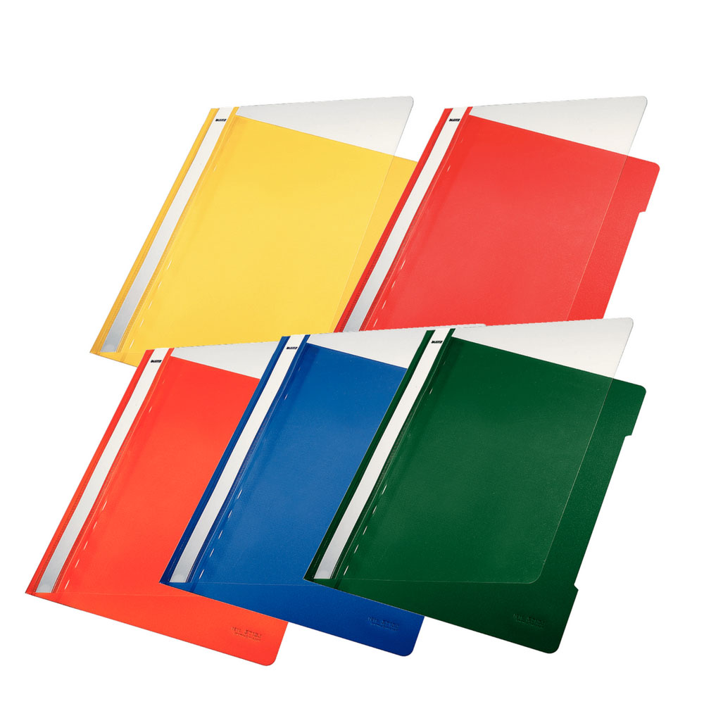 Leitz Schnellhefter PVC, 5 Farben: gelb und orange, rot, blau, grün