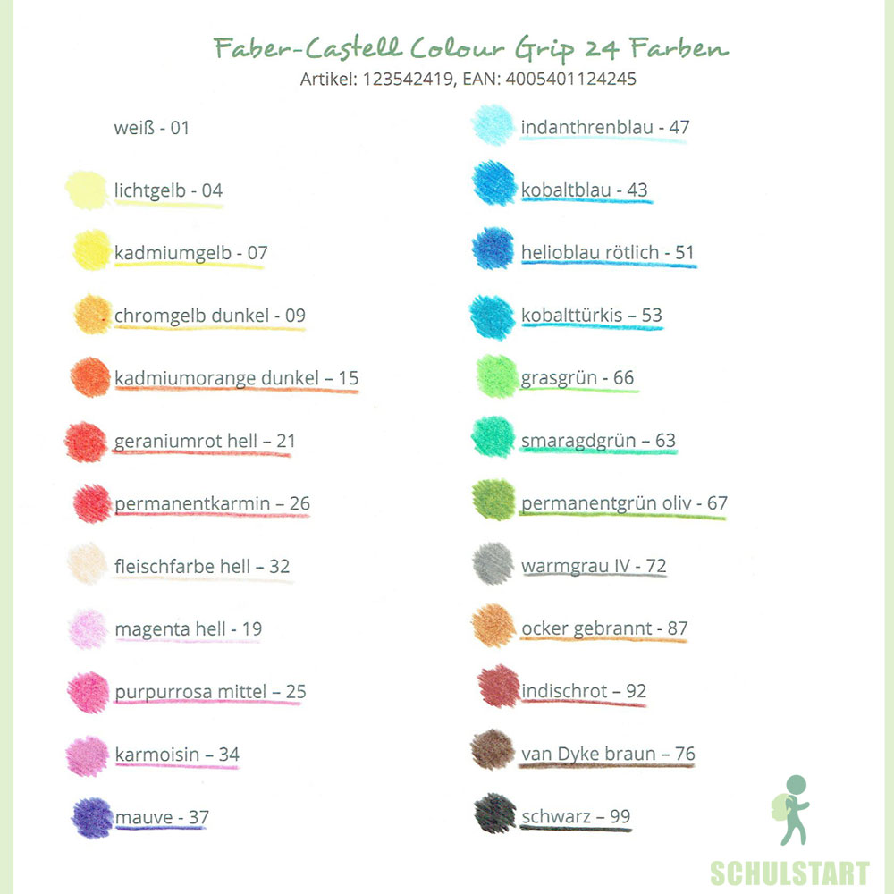 Faber-Castell Colour Grip Buntstifte, 24er Pack