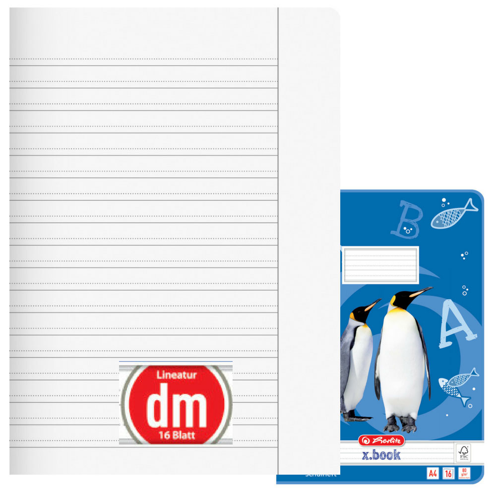 Herlitz Heft A4, Lineatur dm