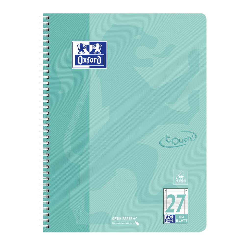 1x Oxford touch Collegeblock pastell Lineatur 27, farbig sortiert