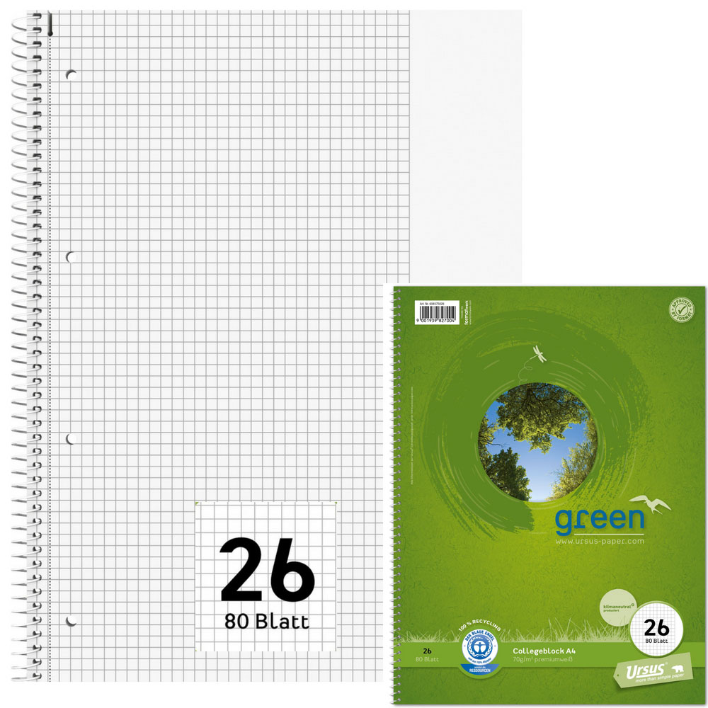 Staufen Collegeblock Blauer Engel, Lineatur 26