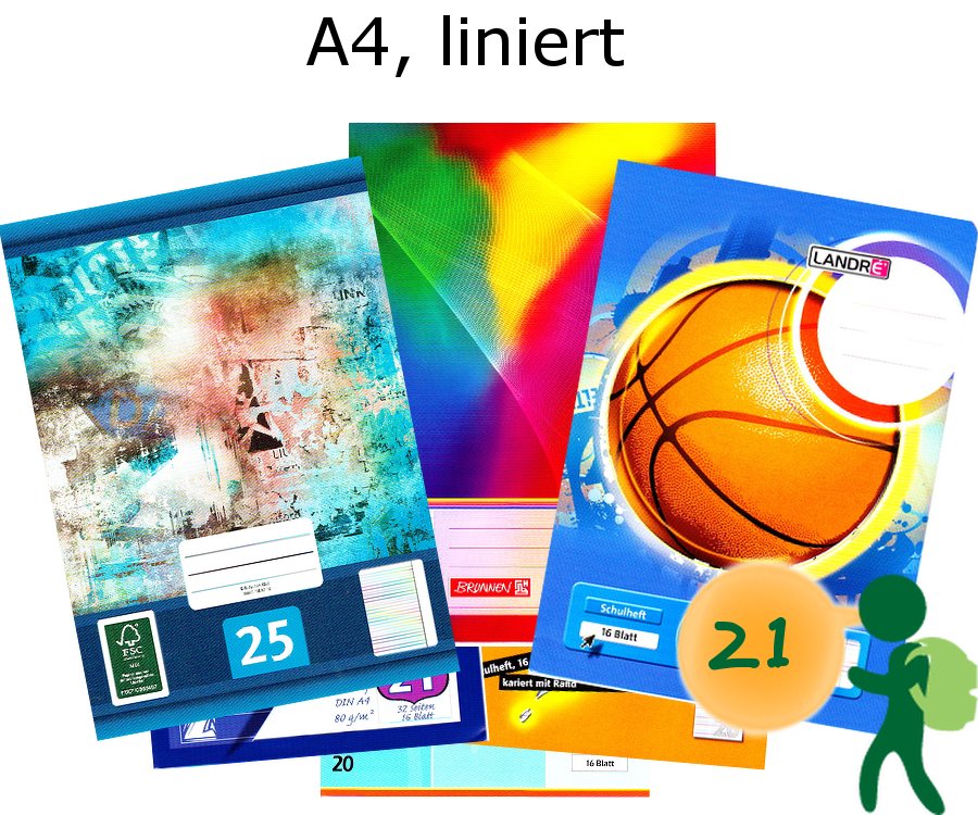A4 Heft, Lineatur 21
