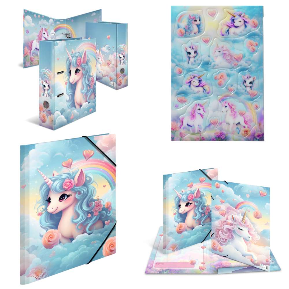 Sammelmappe Happy Unicorns A4, Karton