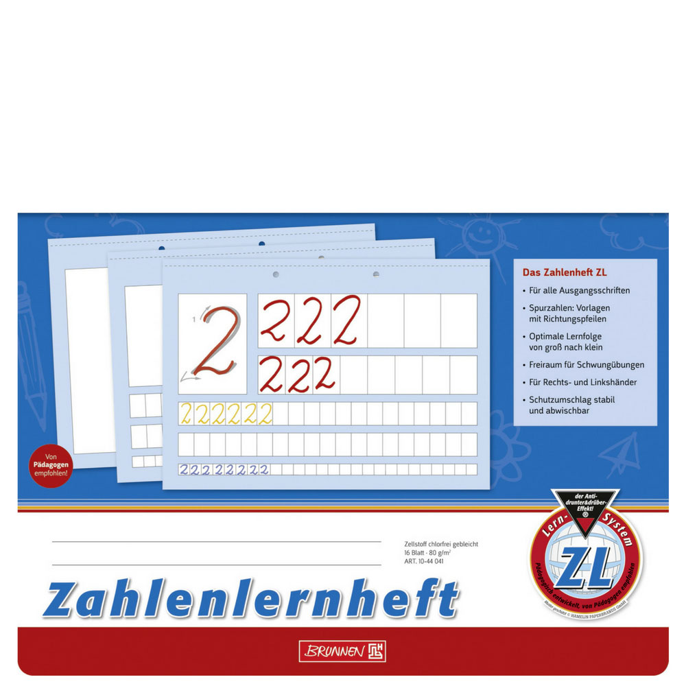 Brunnen Zahlenlernheft ZL, A4 Querformat