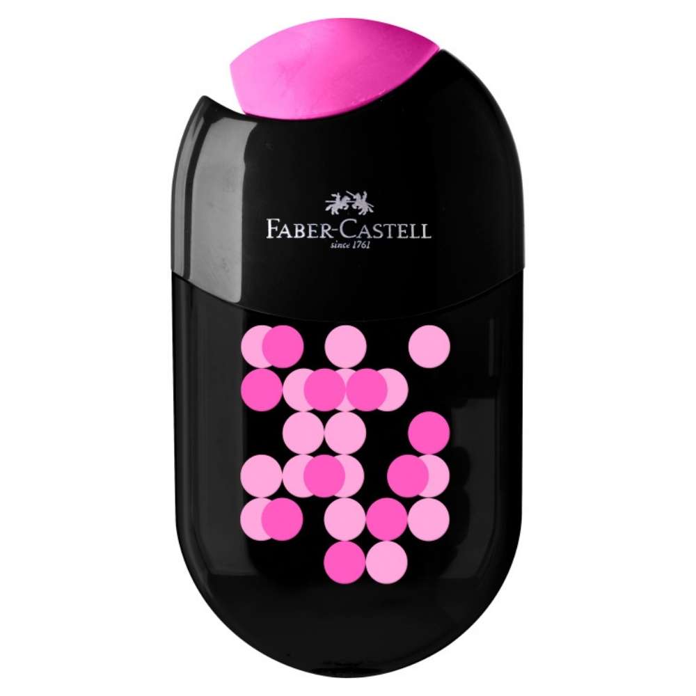 Two Tone Doppelspitzdose Faber-Castell, schwarz-pink