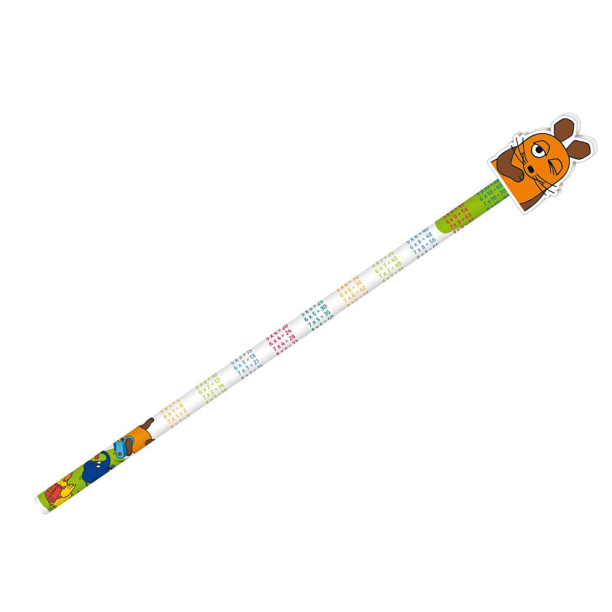1x Bleistift mit kleinem 1x1 DIE MAUS, sortiert
