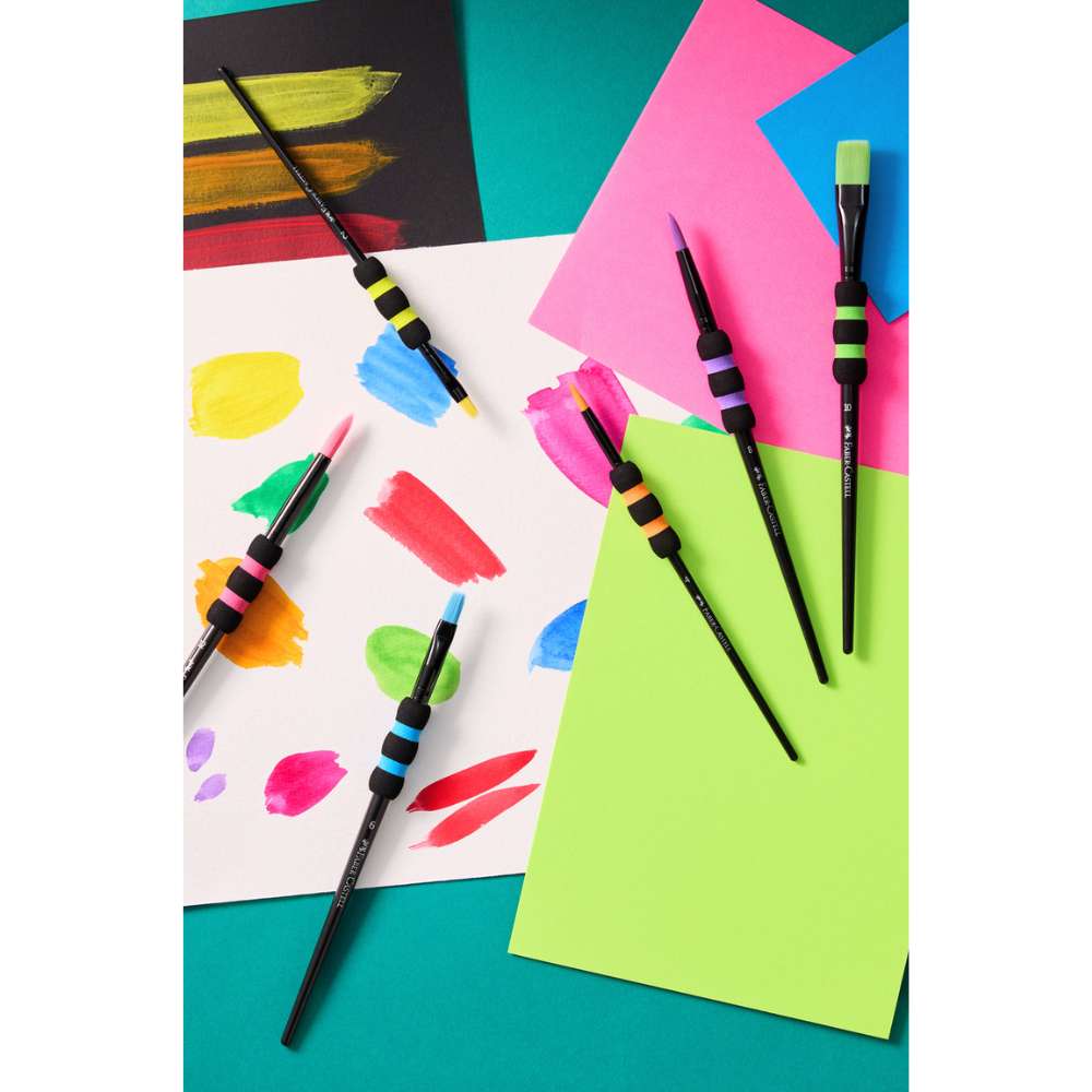 Ergonomische Pinsel mit Soft Touch, 6er-Set, Faber-Castell