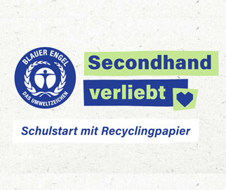 Heft aus Recyclingpapier Das Logo des blauen Engels was für Recyclingpapier steht