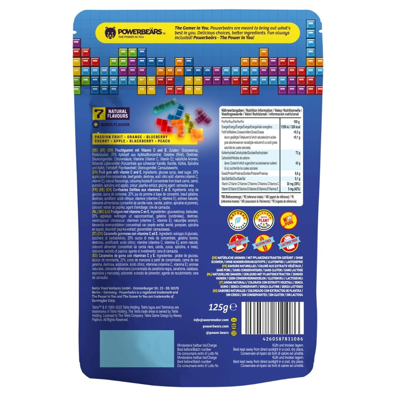 Powerbeärs Tetris, 125 g
