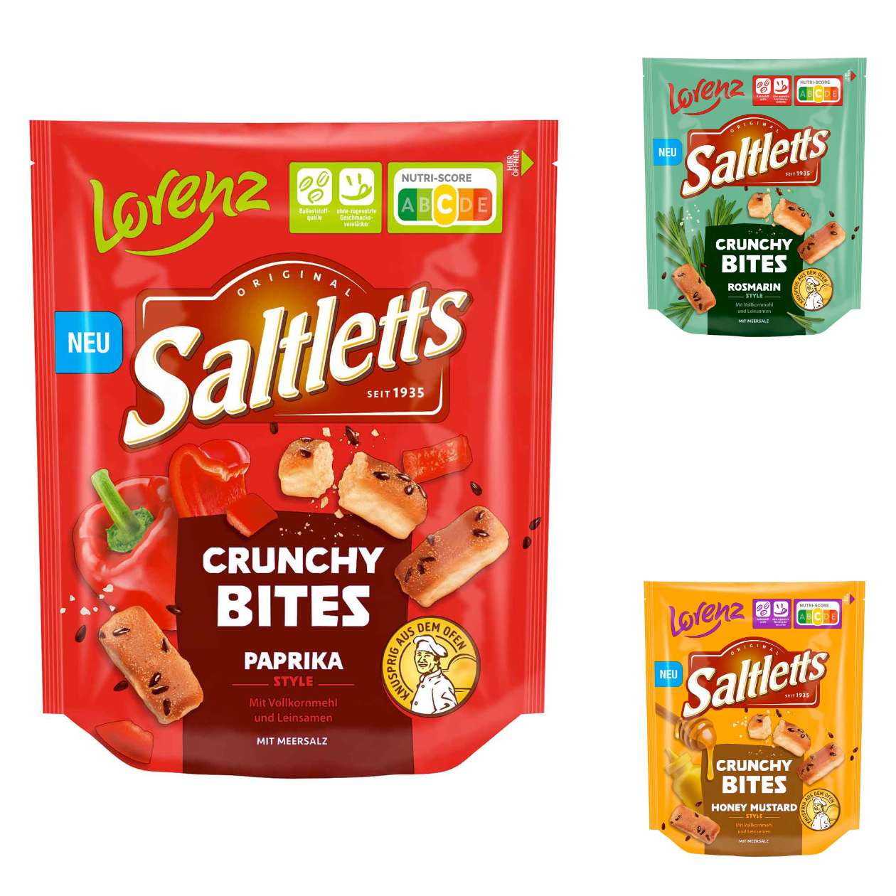 Saltletts Crunchy Bites, verschiedene Sorten
