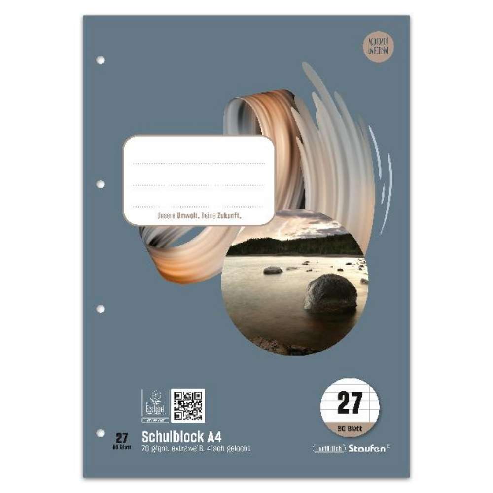 Schulblock A4 Lineatur 27, 50 Blatt