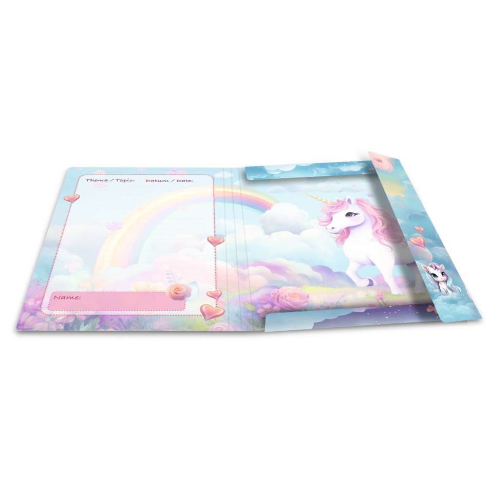 Sammelmappe Happy Unicorns A3, Karton