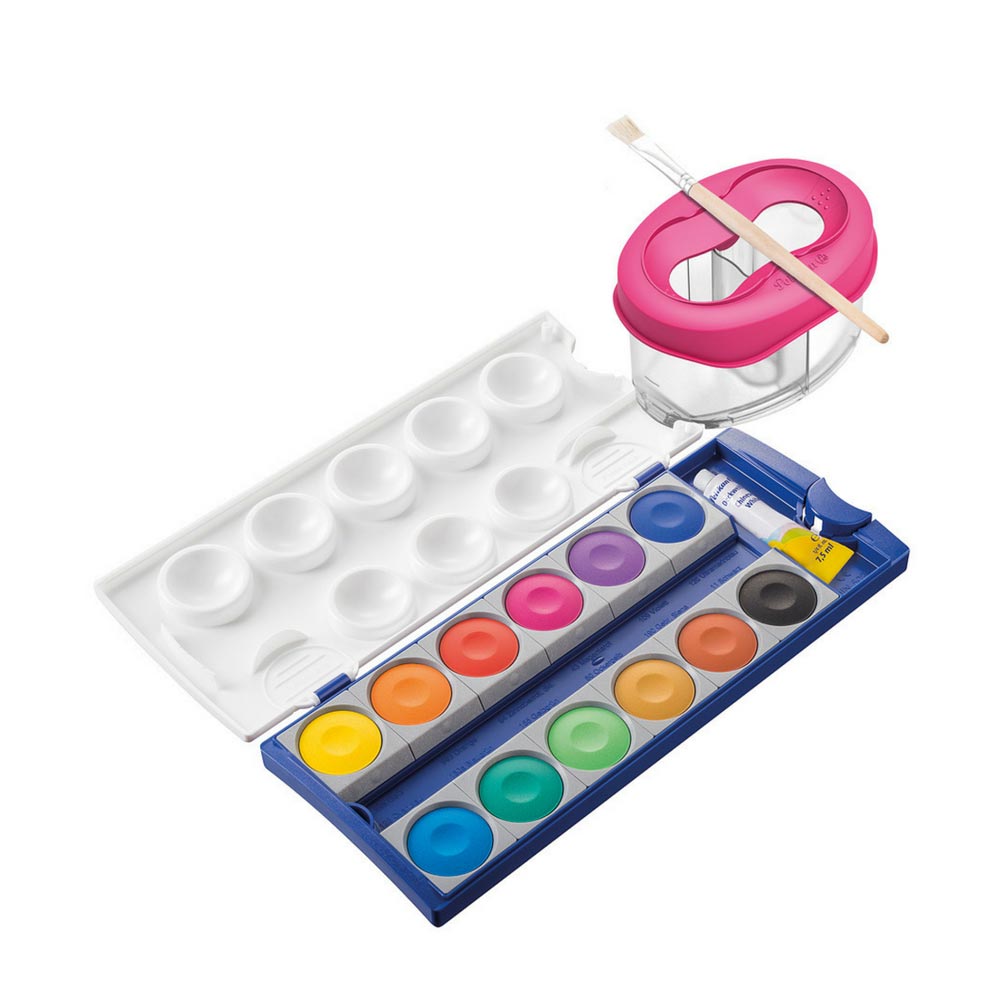 Wasserbecher Pelikan mit zwei Kammern, magenta