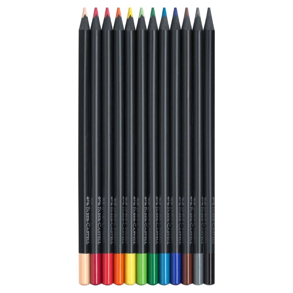 Faber-Castell Black Edition Metalletui, 12 Buntstifte