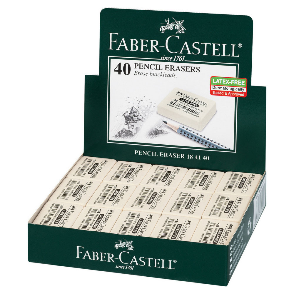 Natur-Kautschuk Radierer von Faber-Castell, latexfrei