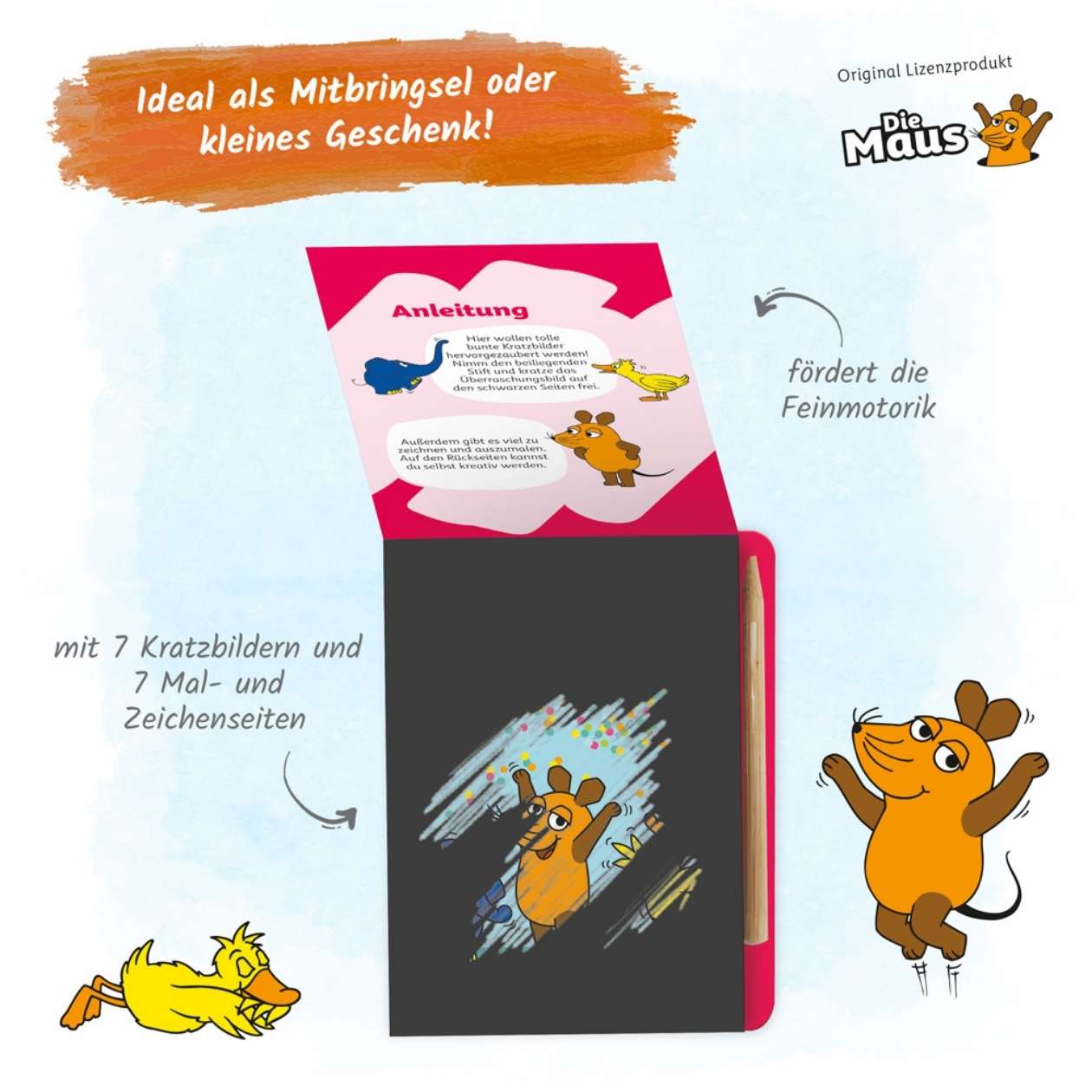 DIE MAUS Mini-Kratzblock: Partyzeit