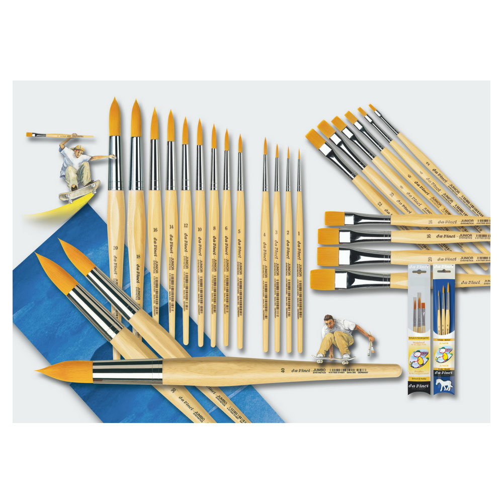 Pinseldose da Vinci, 3x rund, 3x flach