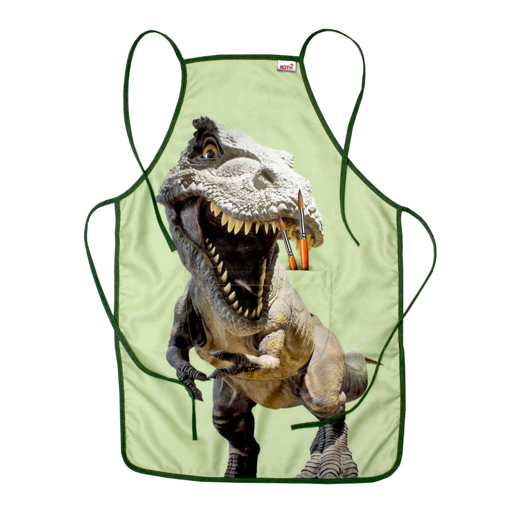 Bastelschürze T-Rex mit Bauchtasche, Roth