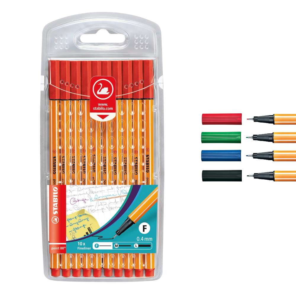 Fineliner Stabilo 10er Packung, verschiedene Farben