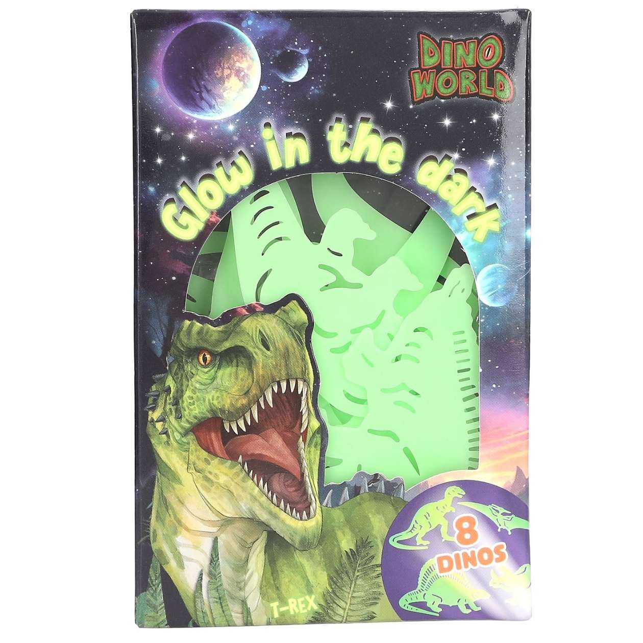 Dino World Sticker, glow in the dark