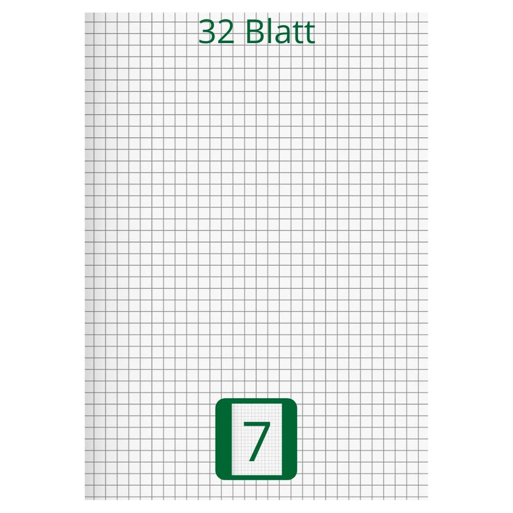 Doppelheft DIN A4, Lineatur 7, 32 Blatt