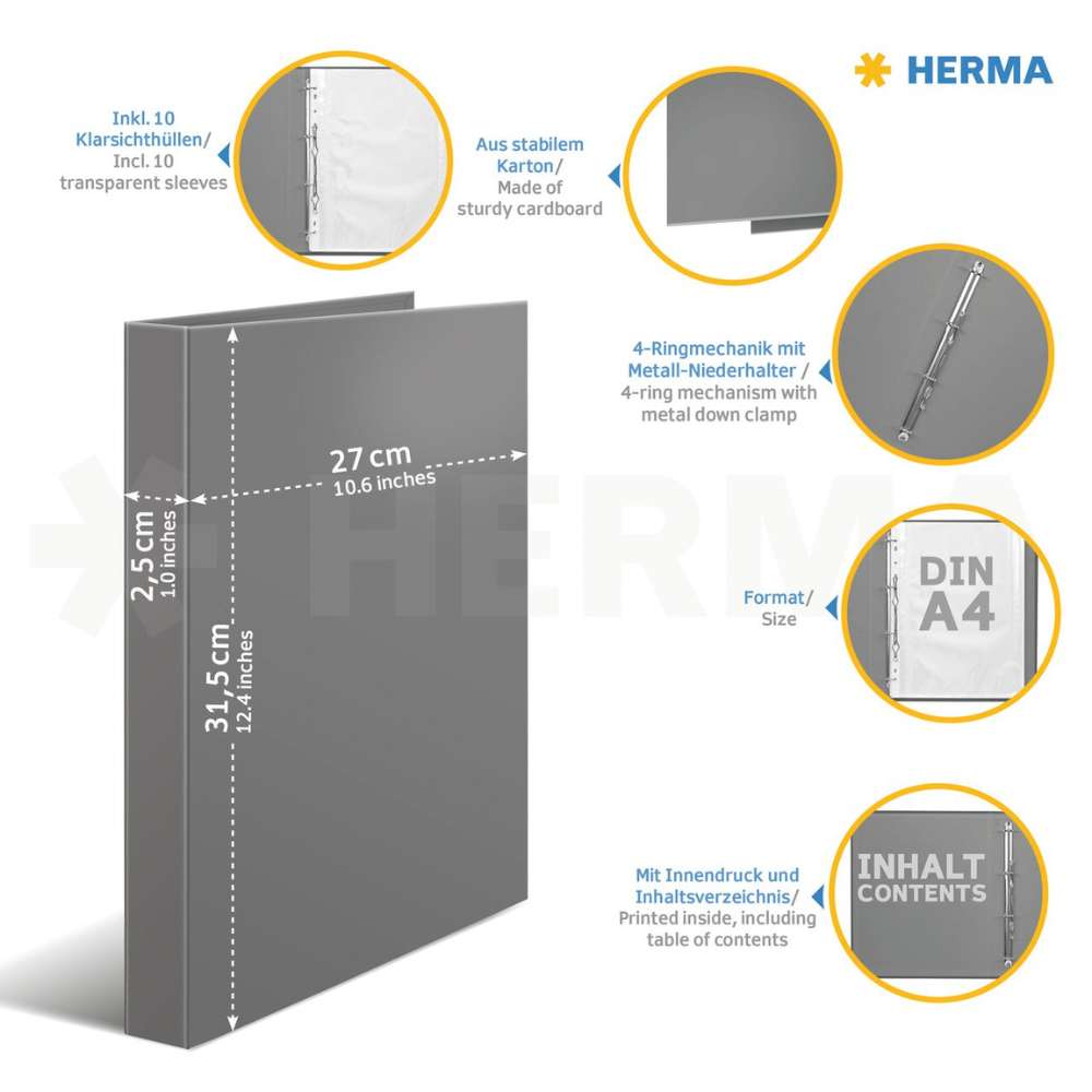 Herma Zeugnisringbuch, blau