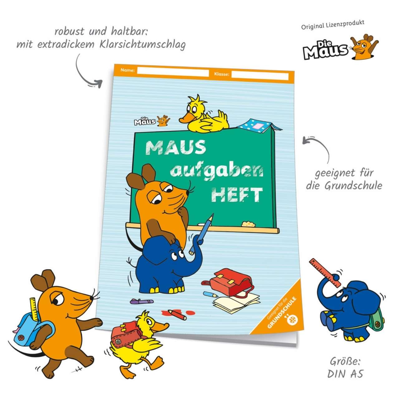 DIE MAUS Hausaufgabenheft, mit Tagesfarben