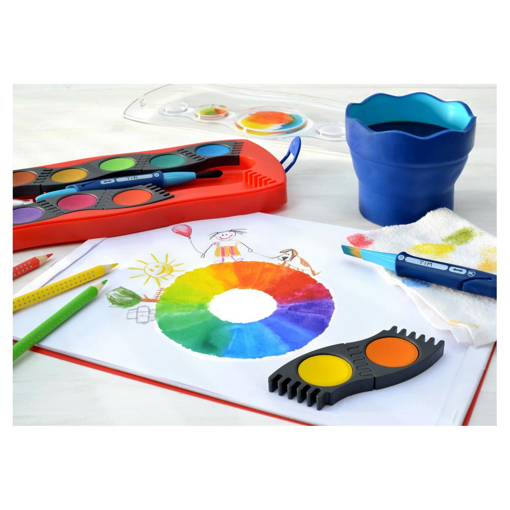 Faber-Castell Set XL, blau: Jumbo Grip Stifte, Farbkasten und mehr